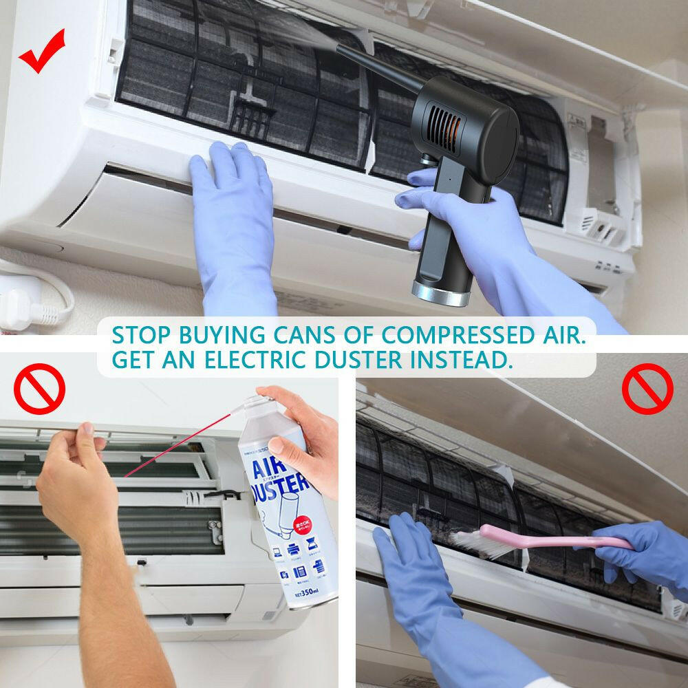 Electric Air Duster – 36000 RPM Rechargeable Cleaner with Long Nozzle - GoTypical