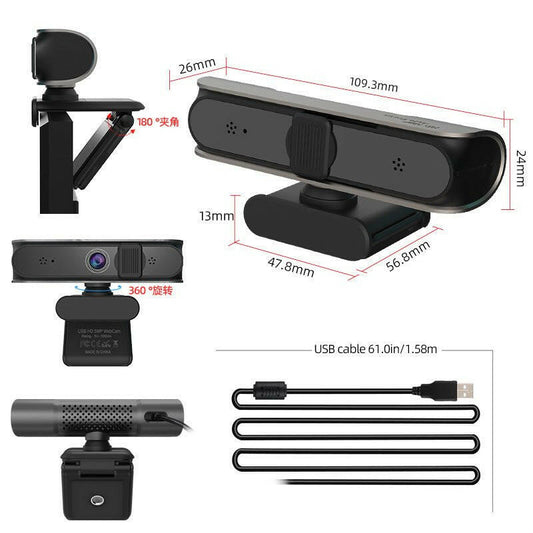 . Autofocus Computer Camera – 5MP CMOS Sensor, 1080P Video - GoTypical