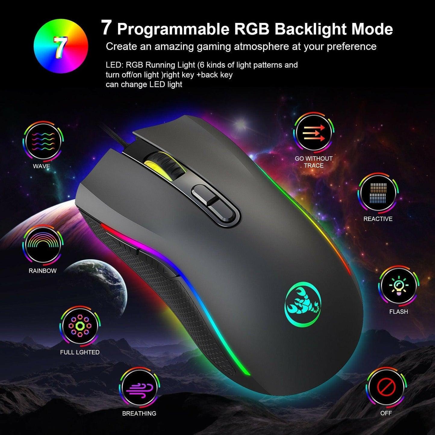 . Gaming Mouse – RGB Lighting Wired Esports Mouse - GoTypical