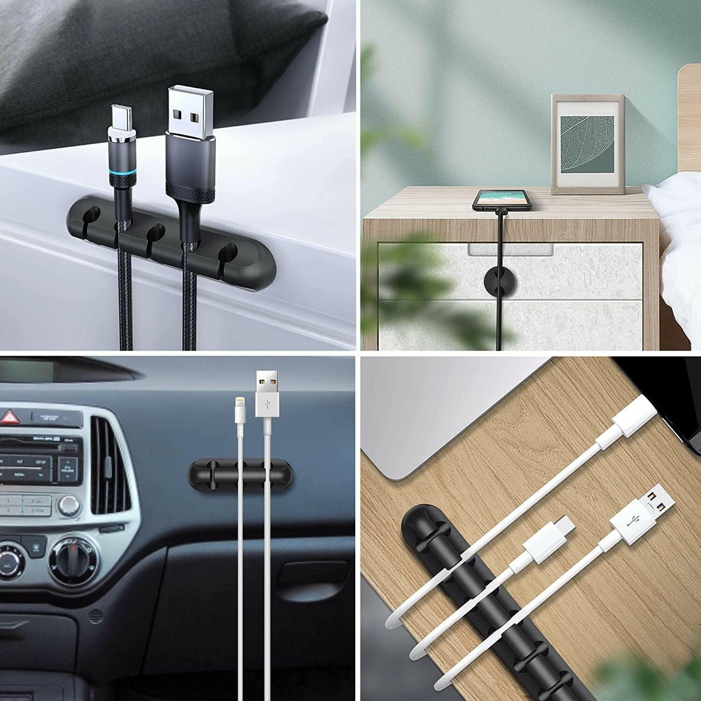 Silicone Desktop Cable Organizer – Multi-Cable Holder Cord Management - GoTypical