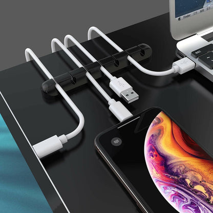 Silicone Desktop Cable Organizer – Multi-Cable Holder Cord Management - GoTypical