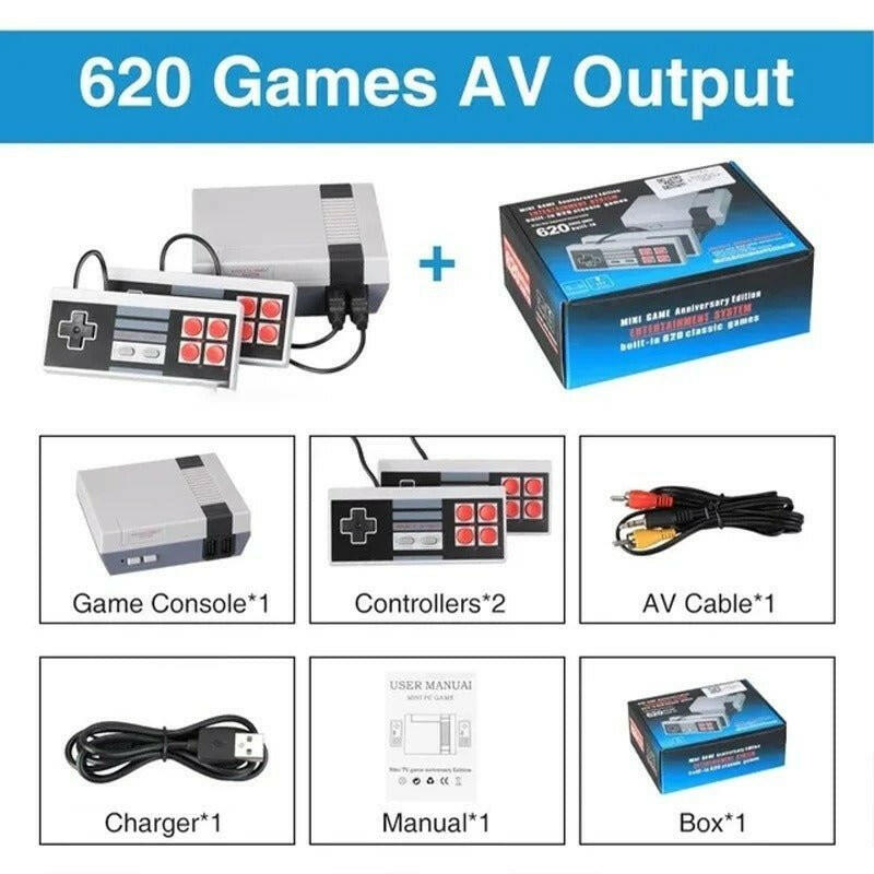 . Retro 8-Bit Mini Portable Game Console – ABS, AV Output - GoTypical