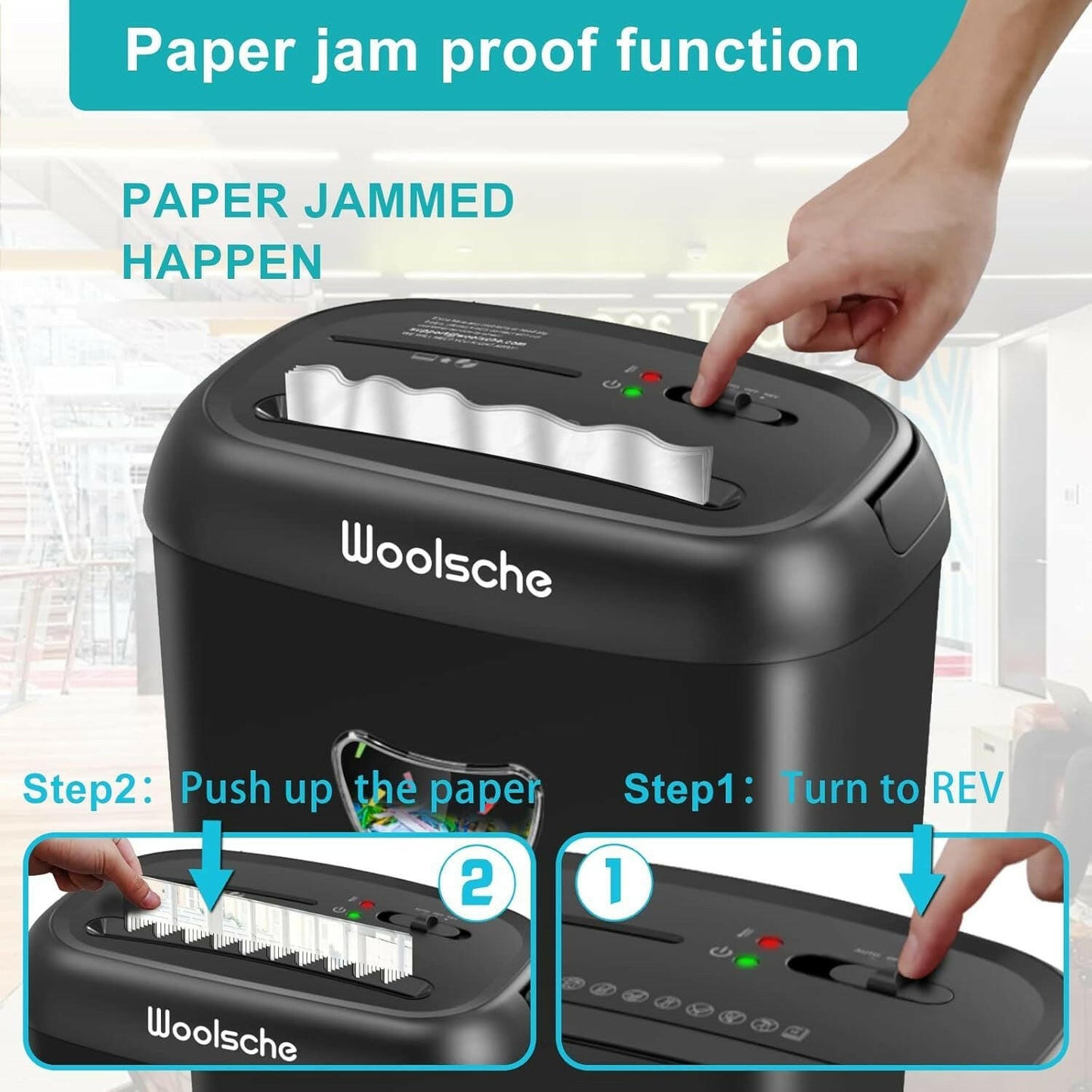 Cross Cut Paper Shredder – 14-Sheet Capacity Jam-Proof with 6.6 Gallon Basket - GoTypical