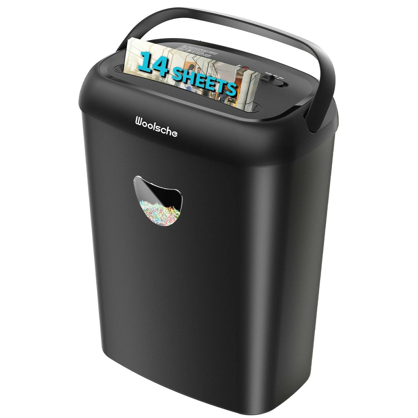 Cross Cut Paper Shredder – 14-Sheet Capacity Jam-Proof with 6.6 Gallon Basket - GoTypical
