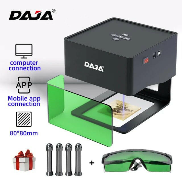 Laser Engraver – DAJA Mini Portable Bluetooth CNC Machine for Wood & Leather - GoTypical