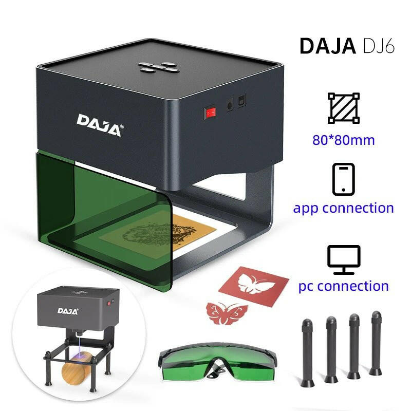Laser Engraver – DAJA Mini Portable Bluetooth CNC Machine for Wood & Leather - GoTypical