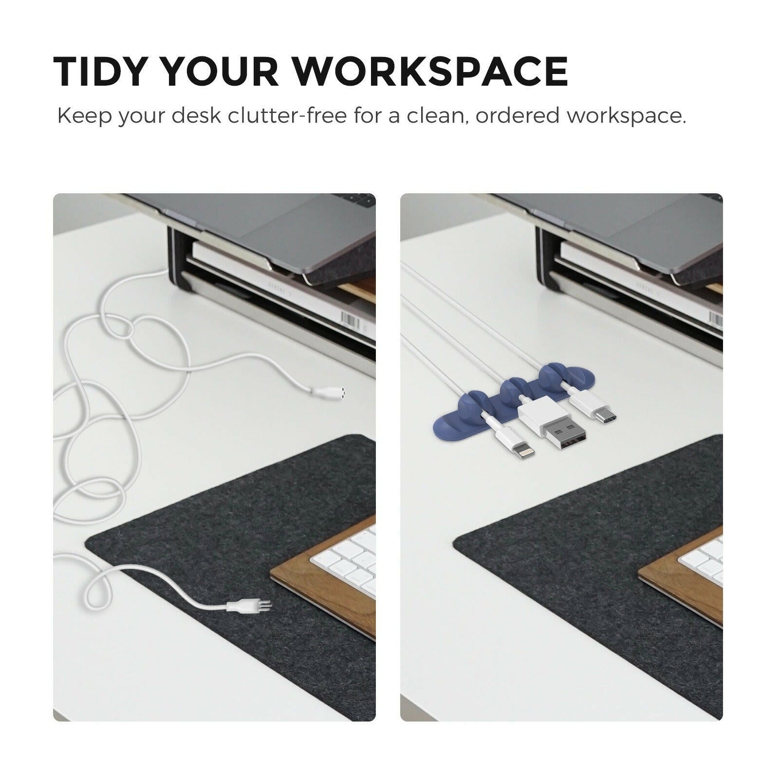 . Magnetic Silicone Data Cable Organizer – Desktop Protection Cover - GoTypical