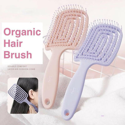 Detangler Hair Brush – Curved Vented Design for Faster Blow Drying - GoTypical