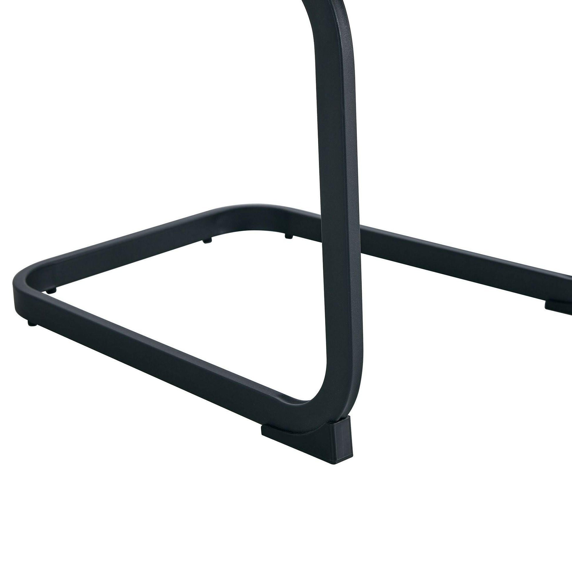 . Tech Cloth Dining Chairs – Brown High Back with Metal Legs Set of 2 - GoTypical