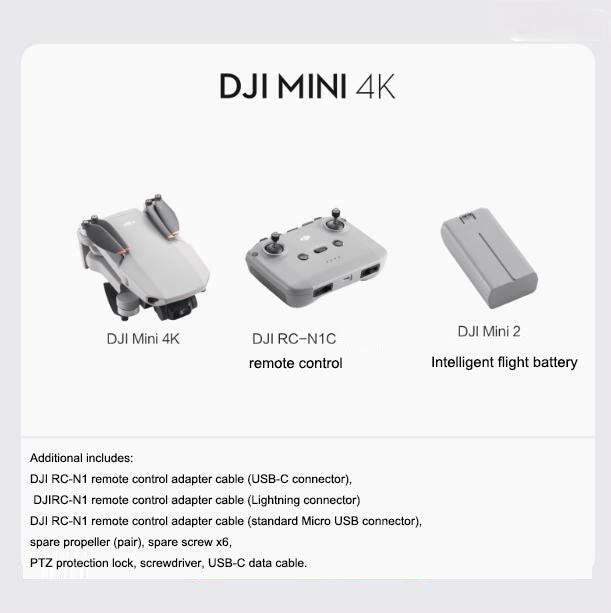 . DJI Mini 4K Aerial Drone – Remote Control, 31-Min Battery - GoTypical