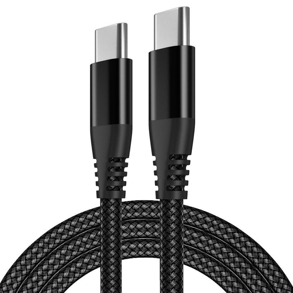 . Double Head Type-C Elbow USB C to C Fast Charging Cable 60W Woven - GoTypical