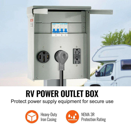 RV Power Outlet Panel – 50/30/20 Amp NEMA Receptacles with GFCI Protection - GoTypical