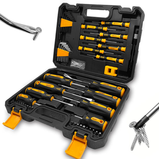 53-PC Magnetic Screwdriver Set with Spudger & Magnetizer - Precision Screwdriver Set,Cr-V Steel Tools for Electronics, Furniture, Cars - All-in-One Repair Kit in Durable Case..