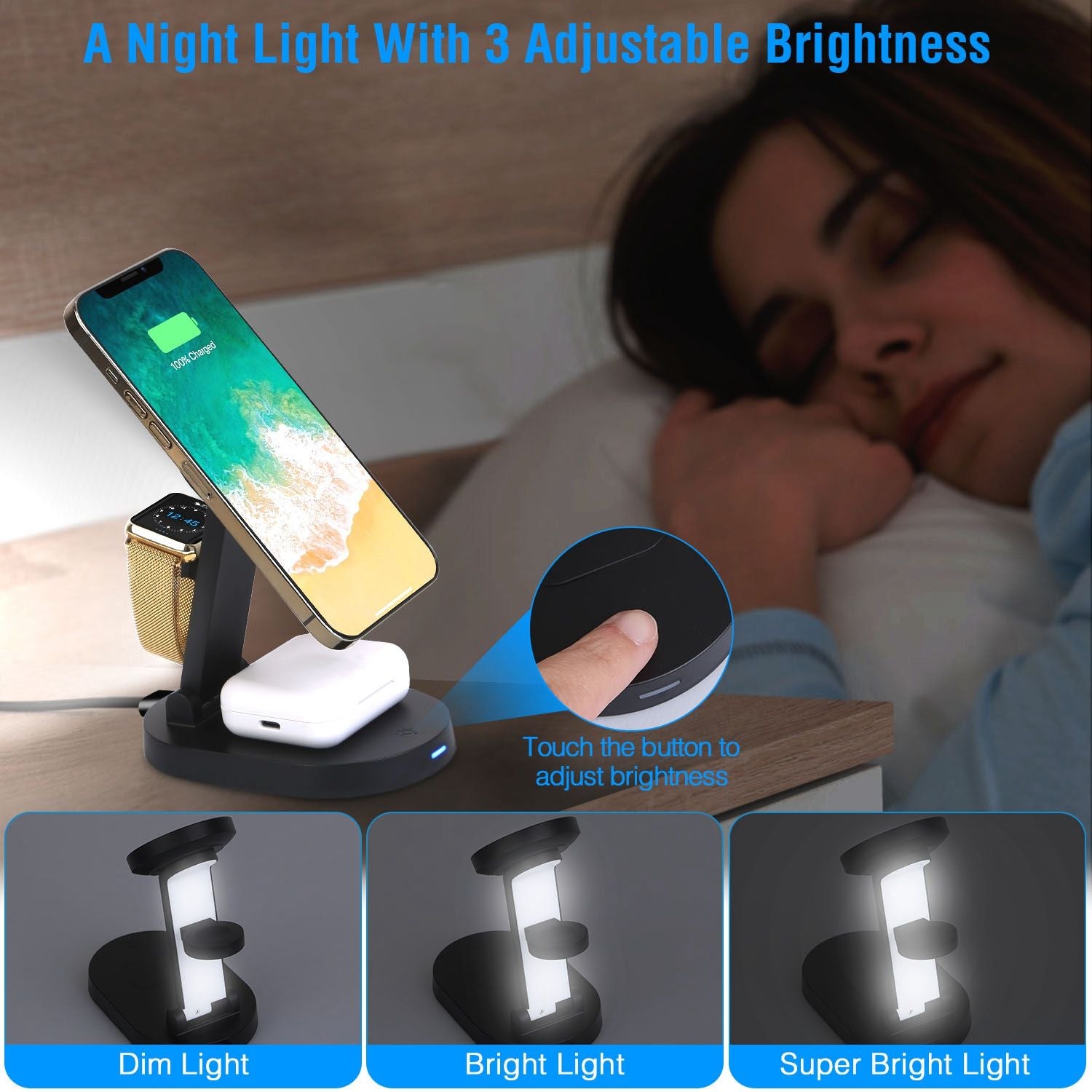 4-in-1 Magnetic Wireless Charging Station – 15W Fast Charge MagSafe Compatible - GoTypical