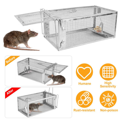 Rat Trap Cage Humane Live Rodent Trap Cage Mouse Control Bait Catch - GoTypical