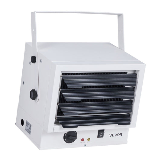 VEVOR Electric Garage Heater, 5000-Watt Wall/Ceiling Mounted Shop Heater for 2 Cars, Overheat Protection & 3 Adjustable Angles, Heavy Duty Commercial for Indoor Workshop Warehouse, 240V White - GoTypical