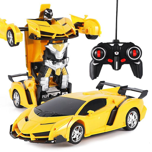 Remote Control Car; Transform Robot RC Car with One-Button Transforming 360 Degree Rotation Drifting; 1:18 Scale Police Car Ideal Xmas and Birthday Gift Toys for 5+ Year Old Boys/Girls.