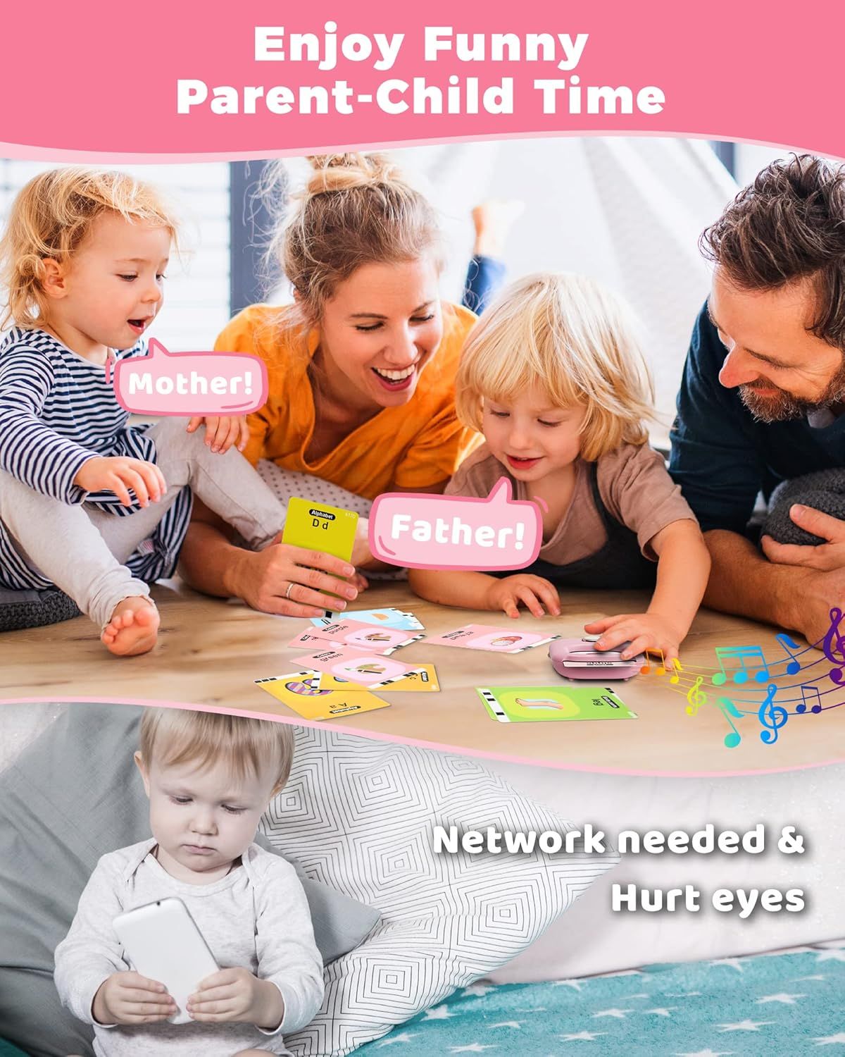 Talking Flash Cards - 448 Sight Words | Montessori Learning Toys for Kids Ages 1-5.