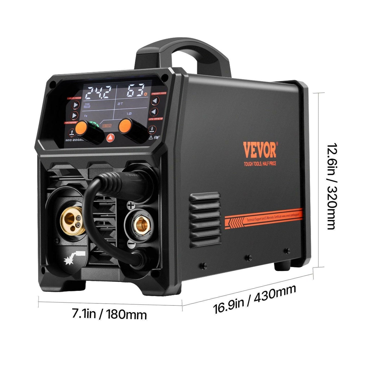 VEVOR 200A Pro MIG Welder 5-in-1 Synergic Welding Machine Dual Voltage - GoTypical