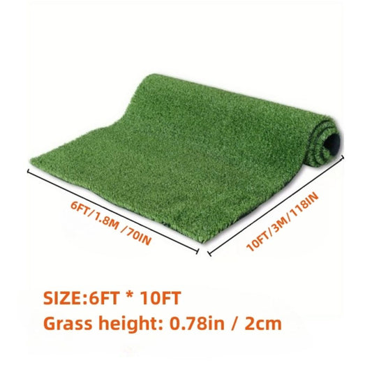 6ft x 10ftIdeal for Backyard, Garden, Lawn Landscape, Patio, Garden & Balcony  Turf Mat - Thick Fake Faux Grass with Rubber Backing & Drainage Holes(Grass height 0.78 inches/2cm).