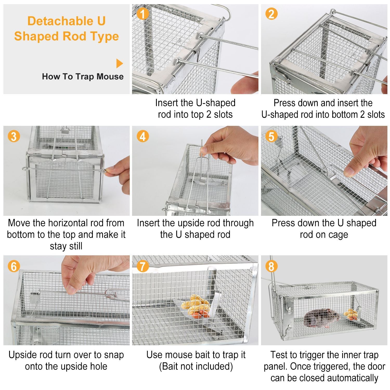 Rat Trap Cage Humane Live Rodent Trap Cage Mouse Control Bait Catch - GoTypical