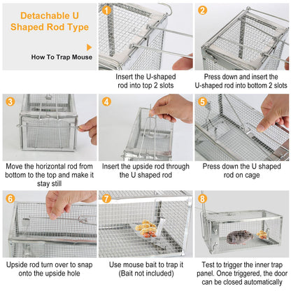 Rat Trap Cage Humane Live Rodent Trap Cage Mouse Control Bait Catch - GoTypical