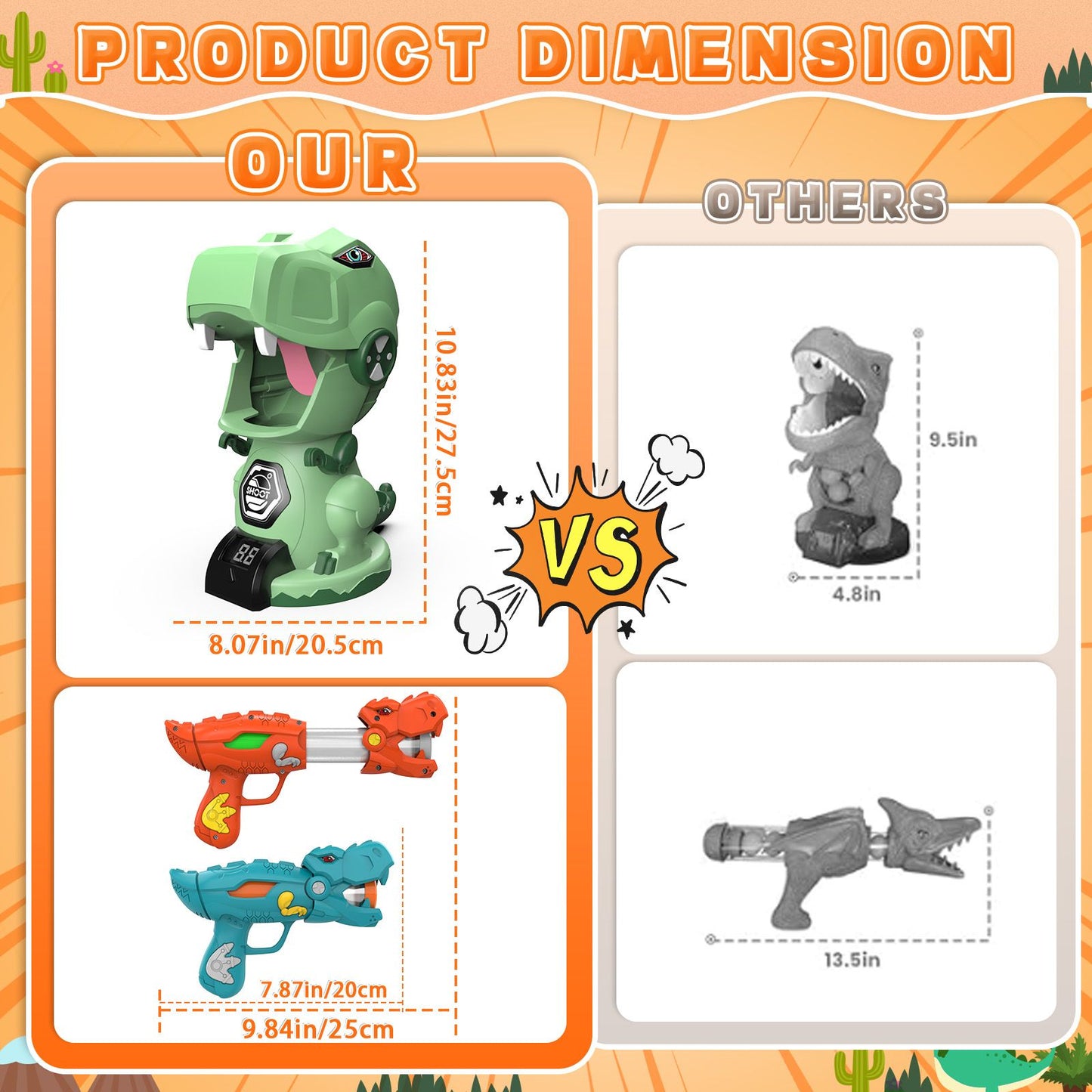 Count 2 times for the mechanical dragon punch and the dinosaur gun + 20 balls - GoTypical