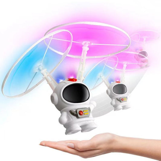 Creative Mini Astronaut Drone Cartoon Spaceman Flying Robot Toys with USB Charging Hand Control Helicopter Kids Gift.