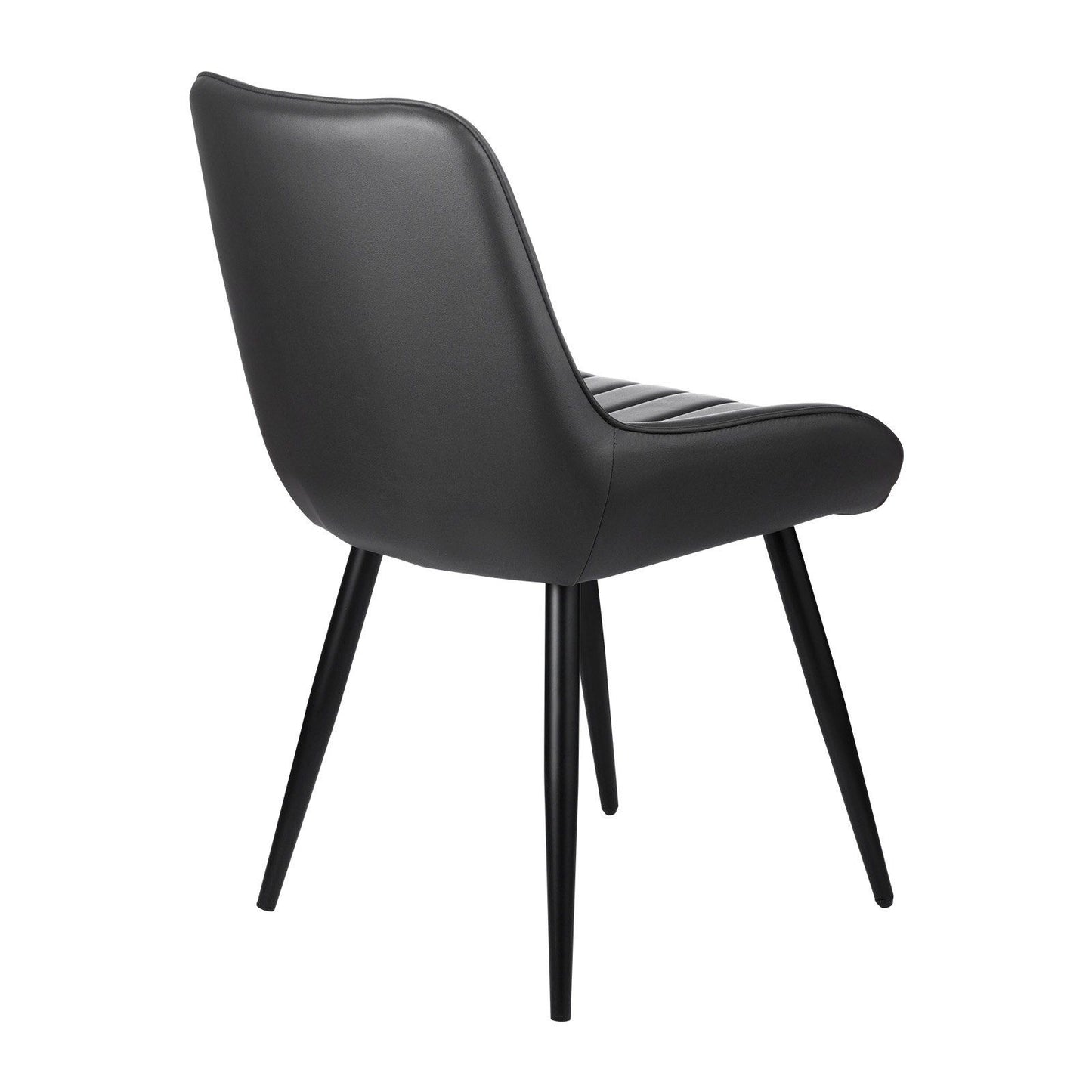 Set of 4 Dining Chairs Modern Fabric Kitchen Side Chair Back Metal Legs Black.