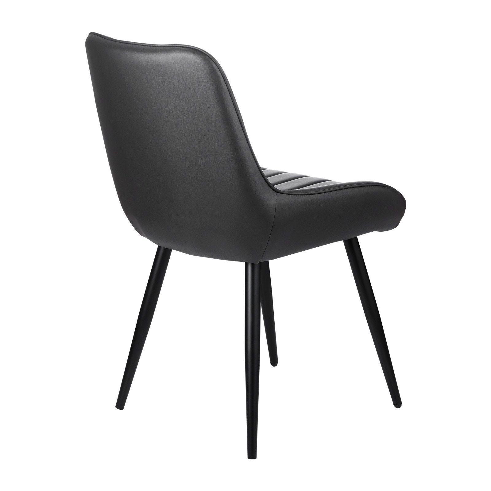 Set of 4 Dining Chairs Modern Fabric Kitchen Side Chair Back Metal Legs Black.