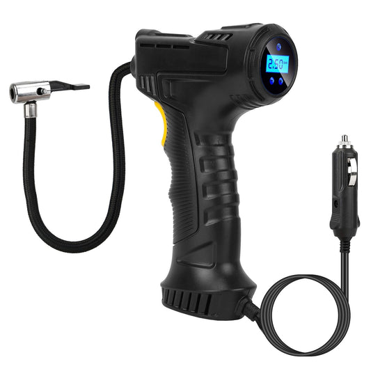 Compact 12V Digital Tire Inflator with LED Light - 150 PSI Portable Air Pump for Cars.