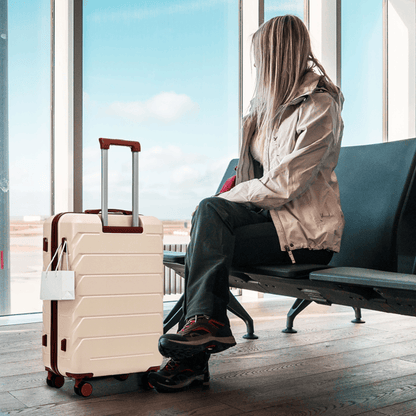 3 in 1 ABS&PC Trolley Box 20in 24in 28in Trolley Box Iron Tie Rod ABSPC Alloy Beige - GoTypical