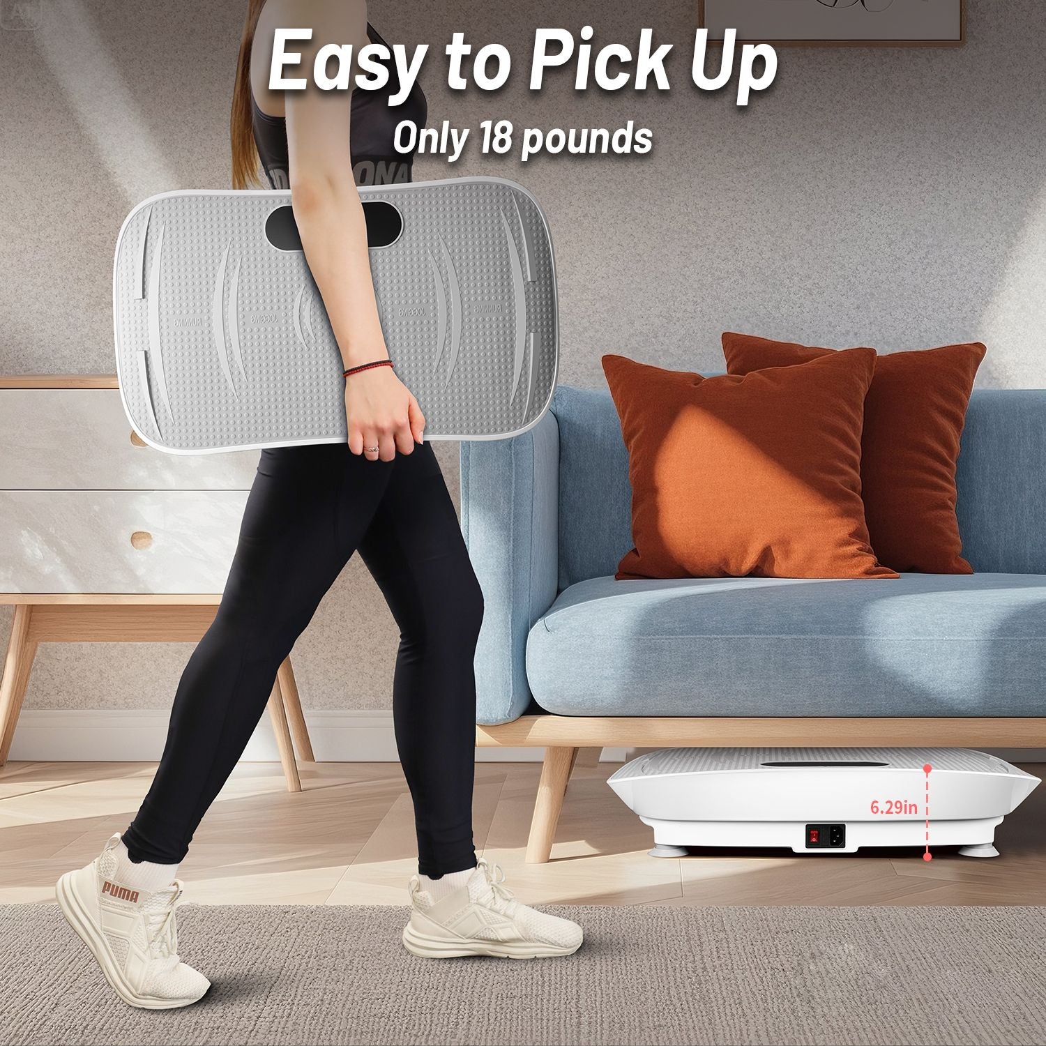 Vibration Plate Whole Body Exercise Vibrating Relaxation Machine Circulation Lymphatic Detox Device With LED Screen Low Noise Strong Power Bluetooth Remote Control Max Weight 330LB - GoTypical