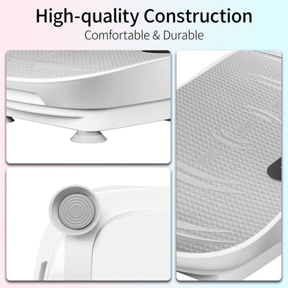 Vibration Plate Whole Body Exercise Vibrating Relaxation Machine Circulation Lymphatic Detox Device With LED Screen Low Noise Strong Power Bluetooth Remote Control Max Weight 330LB - GoTypical