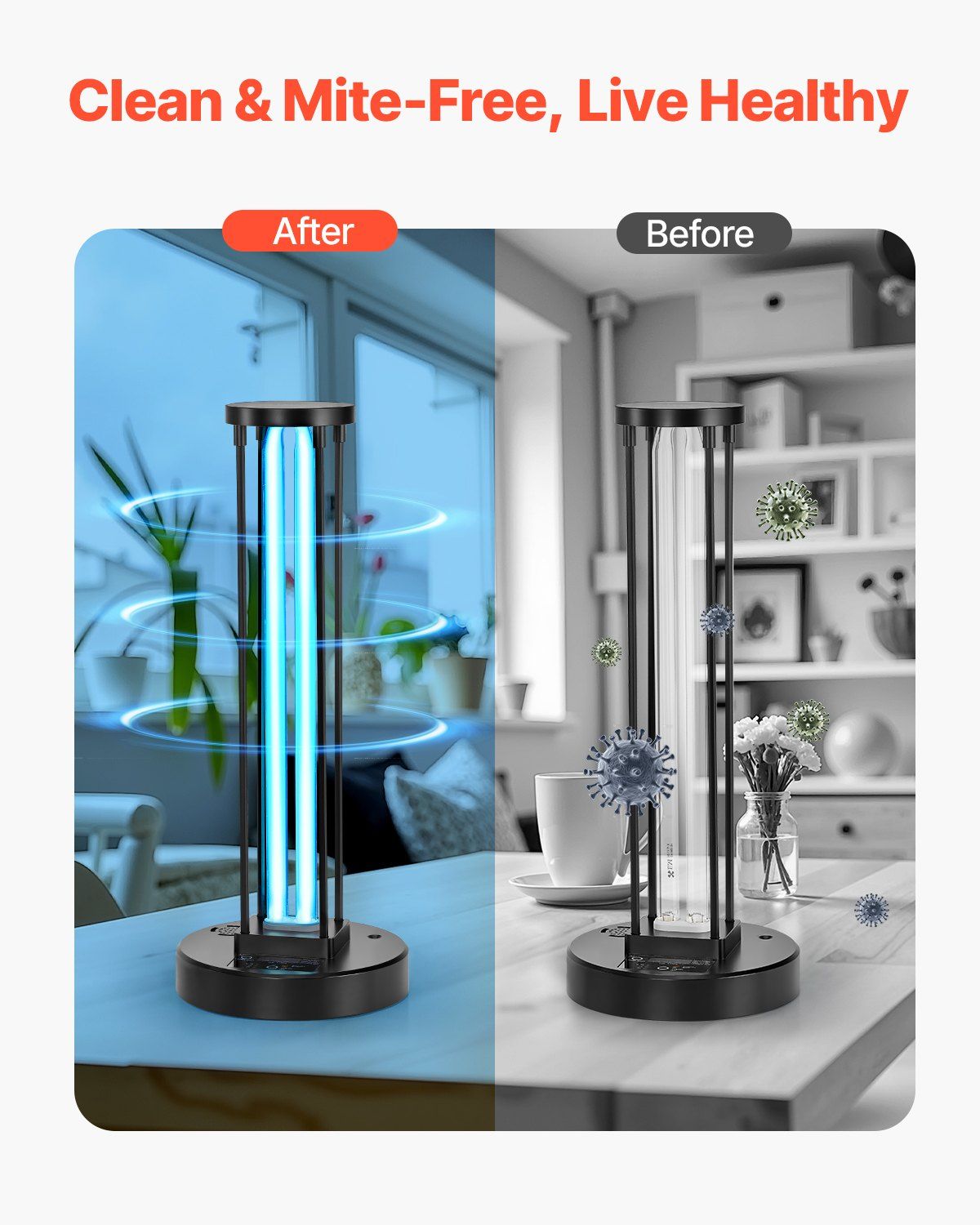 UV Light 36W Ultraviolet Lamp with Ozone Purifier with 30/60/120 Minutes Timer - GoTypical