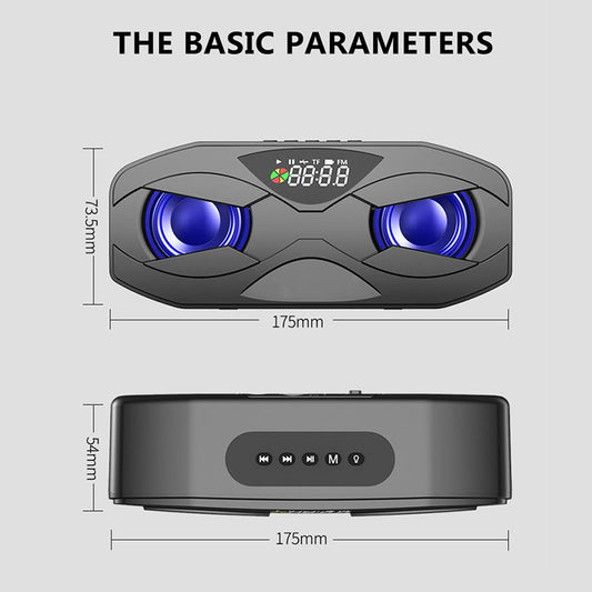 M8 Cool Robot Design Bluetooth Speaker LED Rhythm Flash Wireless Loudspeaker FM Radio Alarm Clock TF Card Support Subwoofer.