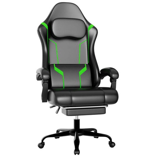 Ergonomic Gaming Chair, Electronic Gaming Chair With Pocket Spring Pad And Footrest, Height Adjustable Computer Chair.