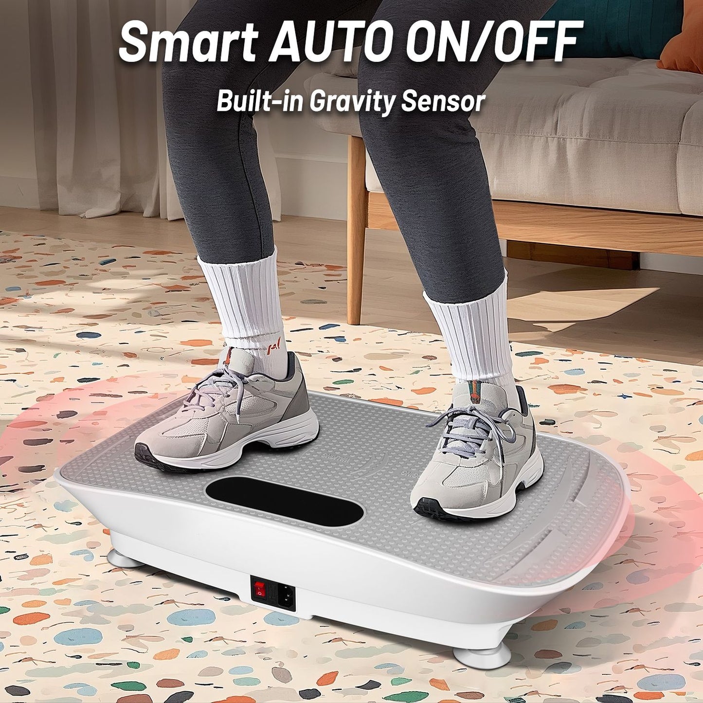 Vibration Plate Whole Body Exercise Vibrating Relaxation Machine Circulation Lymphatic Detox Device With LED Screen Low Noise Strong Power Bluetooth Remote Control Max Weight 330LB - GoTypical