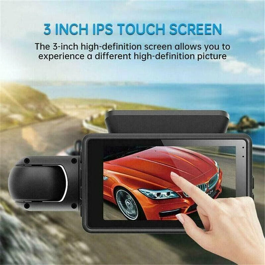 1080P Dual Lens Car DVR Dash Cam Video Recorder G-Sensor Front And Inside Camera.