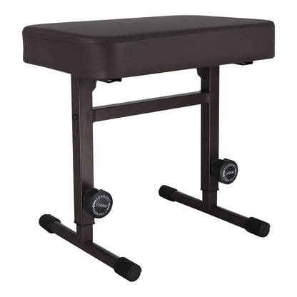 5 CORE Keyboard Bench Piano Stool T Style Brown Thick Padded Cushion Seat | Height Adjustable 17 to 22 inch | Keyboard Chair (PU Leather) KBB H-ADJ BR.