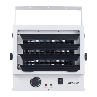VEVOR Electric Garage Heater, 5000-Watt Wall/Ceiling Mounted Shop Heater for 2 Cars, Overheat Protection & 3 Adjustable Angles, Heavy Duty Commercial for Indoor Workshop Warehouse, 240V White - GoTypical