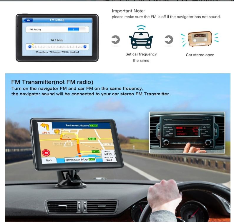 GPS Navigator for Car Truck, GPS Commercial Drivers 2025 Trucker GPS for Semi Truck with 7 in GPS Navigation Systems(Map Free Lifetime Updates), Voice Assist, Speed Limit Warnings.