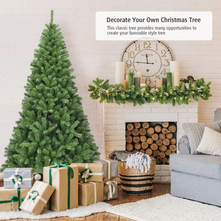 Artificial Christmas Tree 6ft 7.5ft 9ft - Premium Hinged PVC with Metal Stand.