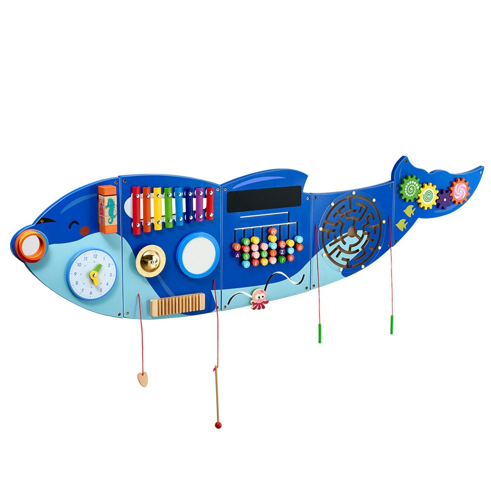 Orca Activity Wall Busy Board Panels 12 Activities Sensory Wall Panel - GoTypical