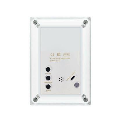 Acrylic 5 Inch Digital Picture Frame, Video Frame with Auto-Rotate, Free 8GB/4GB USB Stick and Built-in 1000 mAh Battery. Ideal Desktop Decoration.