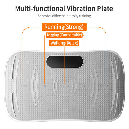 Vibration Plate Whole Body Exercise Vibrating Relaxation Machine Circulation Lymphatic Detox Device With LED Screen Low Noise Strong Power Bluetooth Remote Control Max Weight 330LB - GoTypical