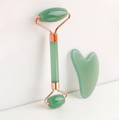 Gua Sha Board 2PCS Massage Stone for Facial Body Skincare Roller Scraping Massager Natural Resin Facial Lifting Scraper Neck Anti Wrinkle Massager Tool.