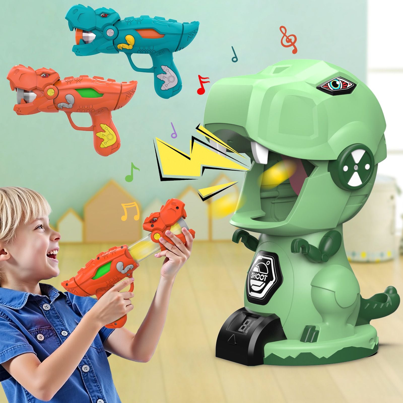 Count 2 times for the mechanical dragon punch and the dinosaur gun + 20 balls - GoTypical