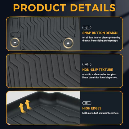 TPE Rubber Car Floor Mats for 2017-2020 F*rd Fusion.