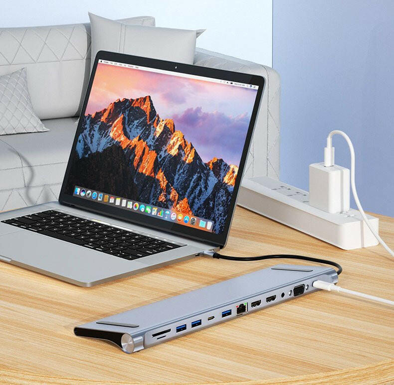 . Dual HDMI 12-in-1 Type-C Docking Station – Space Gray Aluminum - GoTypical